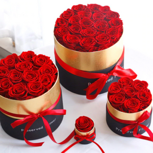 Luxurious Immortal Enchanted Preserved Rose In Round Gift Box (4 Sizes) 7 Colors