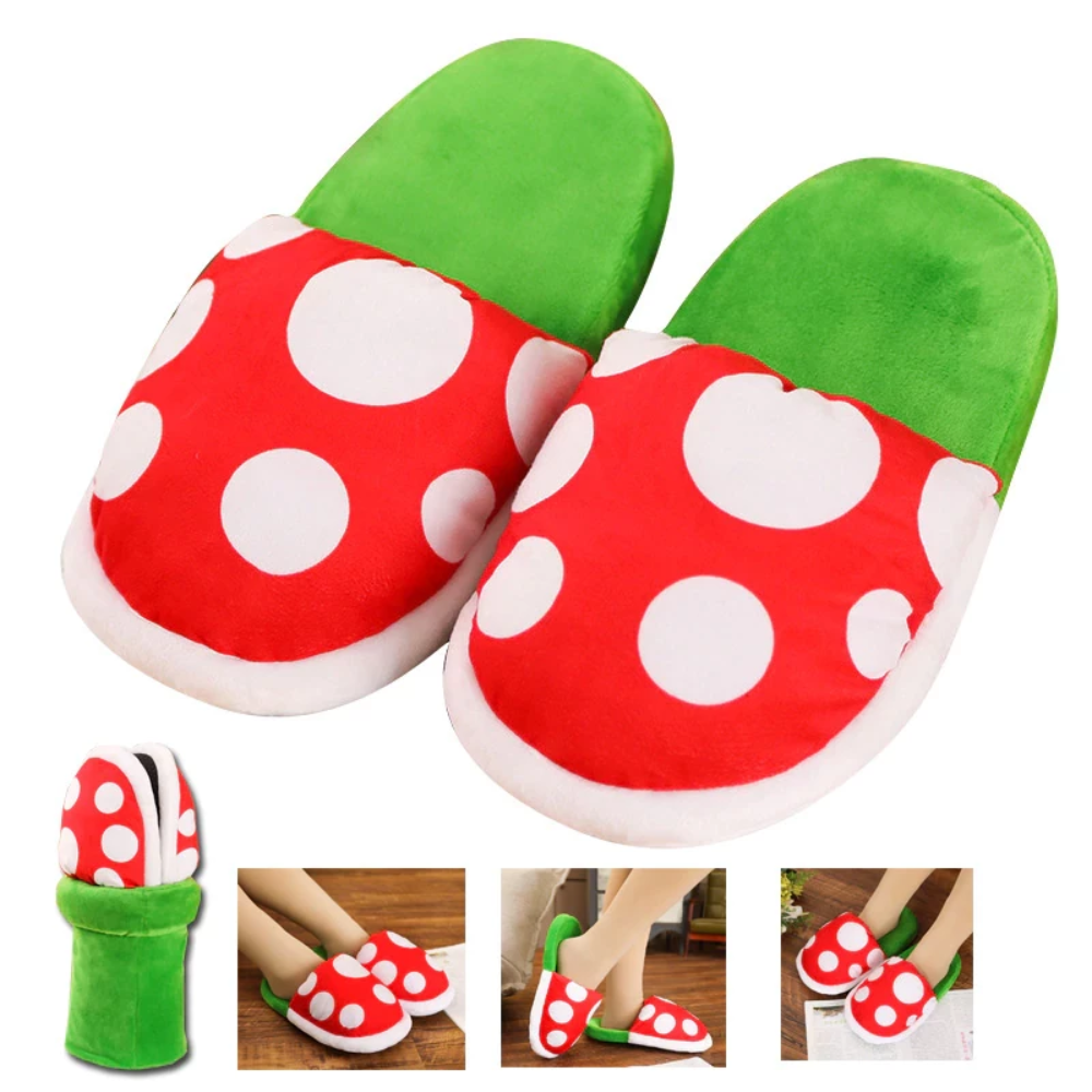 Piranha Plant Slippers With Storage Pipe
