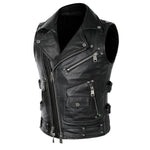 Biker Vintage Zipper Leather Vest (Size M-5XL)