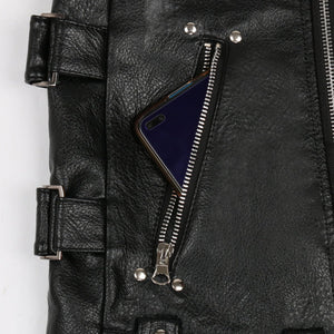 Sleeveless Motorcycle Leather Vest (Size M-5XL)