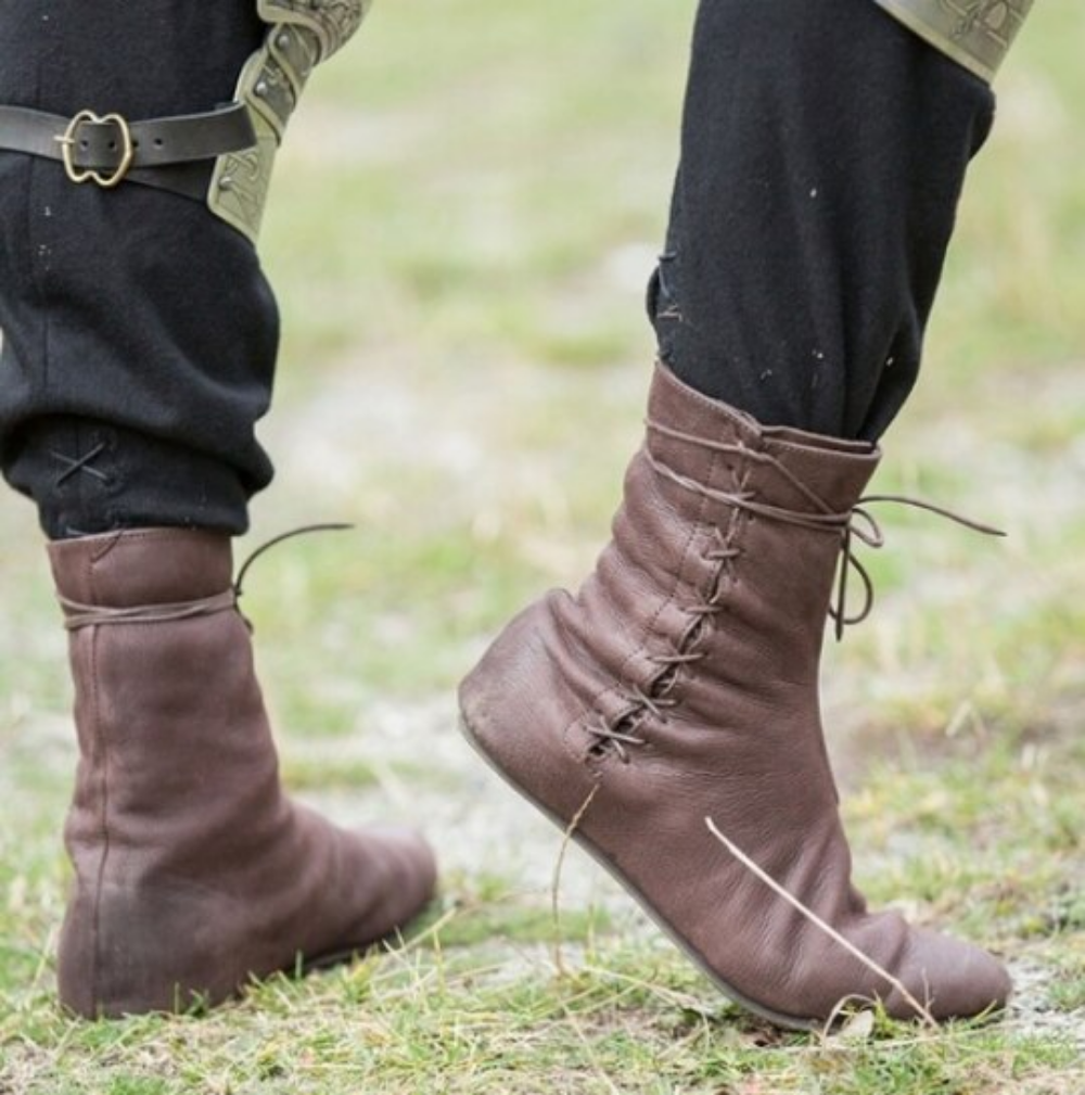 Medieval Noble Lace-Up PU Leather Boots
