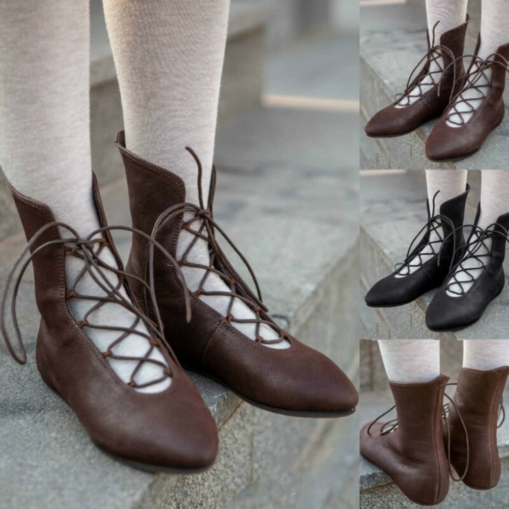 Medieval Renaissance Fairy Leather Boots (2 Colors) 10 Sizes