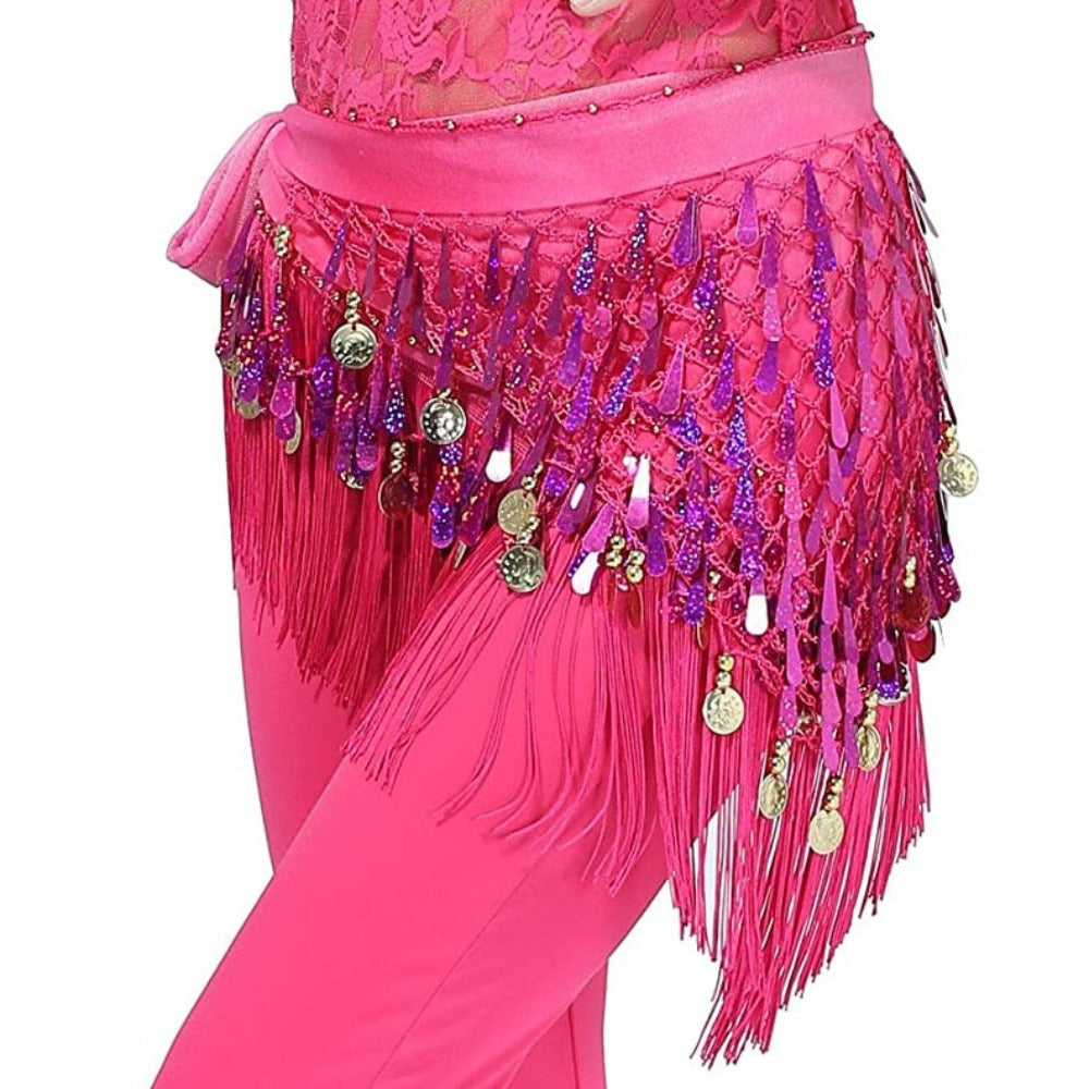 Belly Dance Hip Scarf Tassel Wrap Belt Skirts (9 Colors)