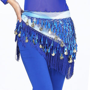 Belly Dance Hip Scarf Tassel Wrap Belt Skirts (9 Colors)