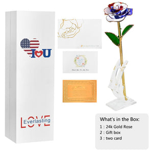 Preserved 24k Gold Long Stem Immortal Rose (16 Colors)