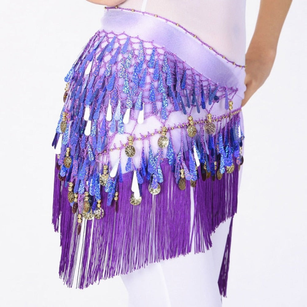 Belly Dance Hip Scarf Tassel Wrap Belt Skirts (9 Colors)