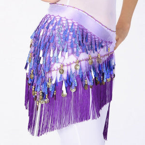 Belly Dance Hip Scarf Tassel Wrap Belt Skirts (9 Colors)