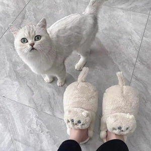 Fur Funny Cat Shoe Fuzzy Slippers (2 Styles) 8 Sizes
