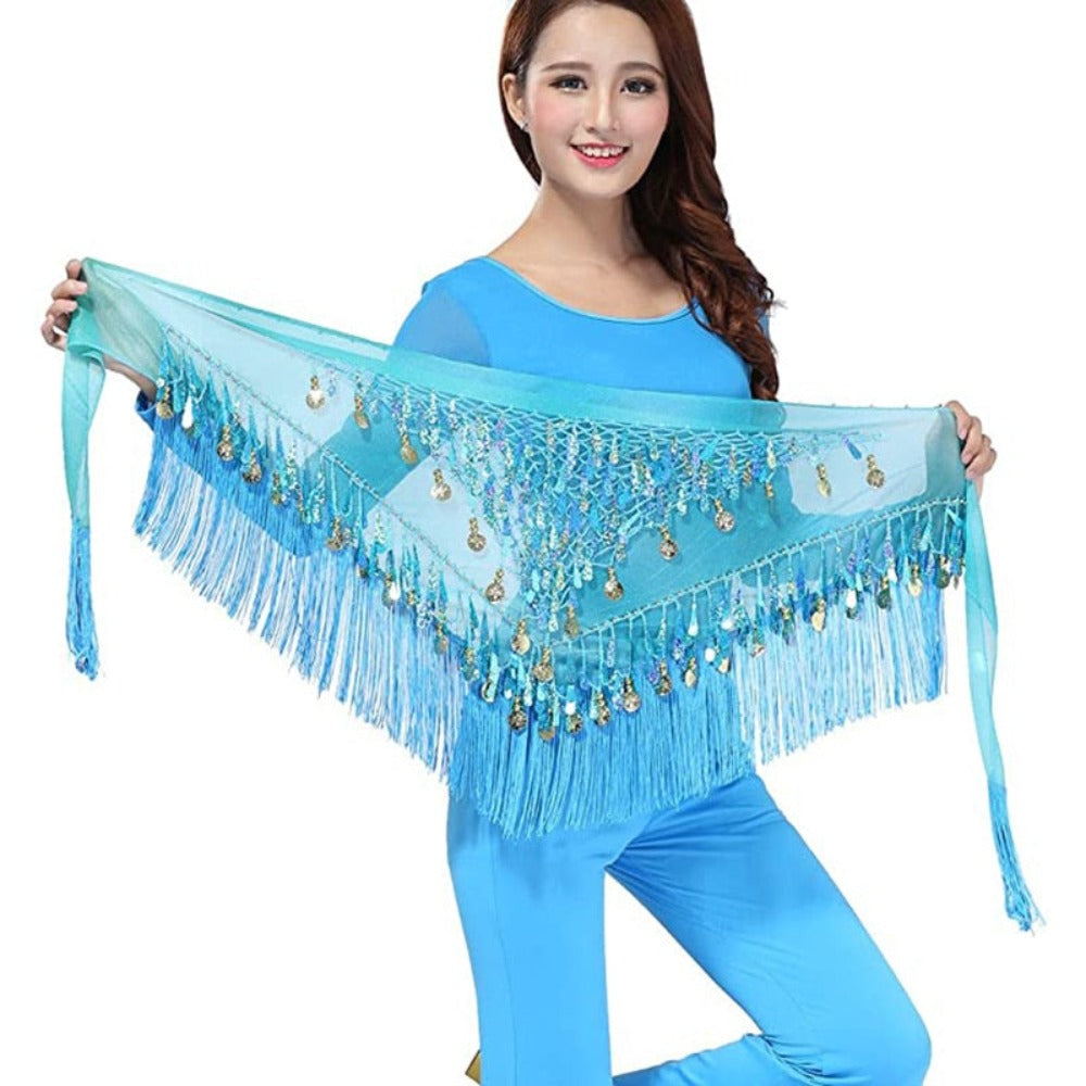 Belly Dance Hip Scarf Tassel Wrap Belt Skirts (9 Colors)