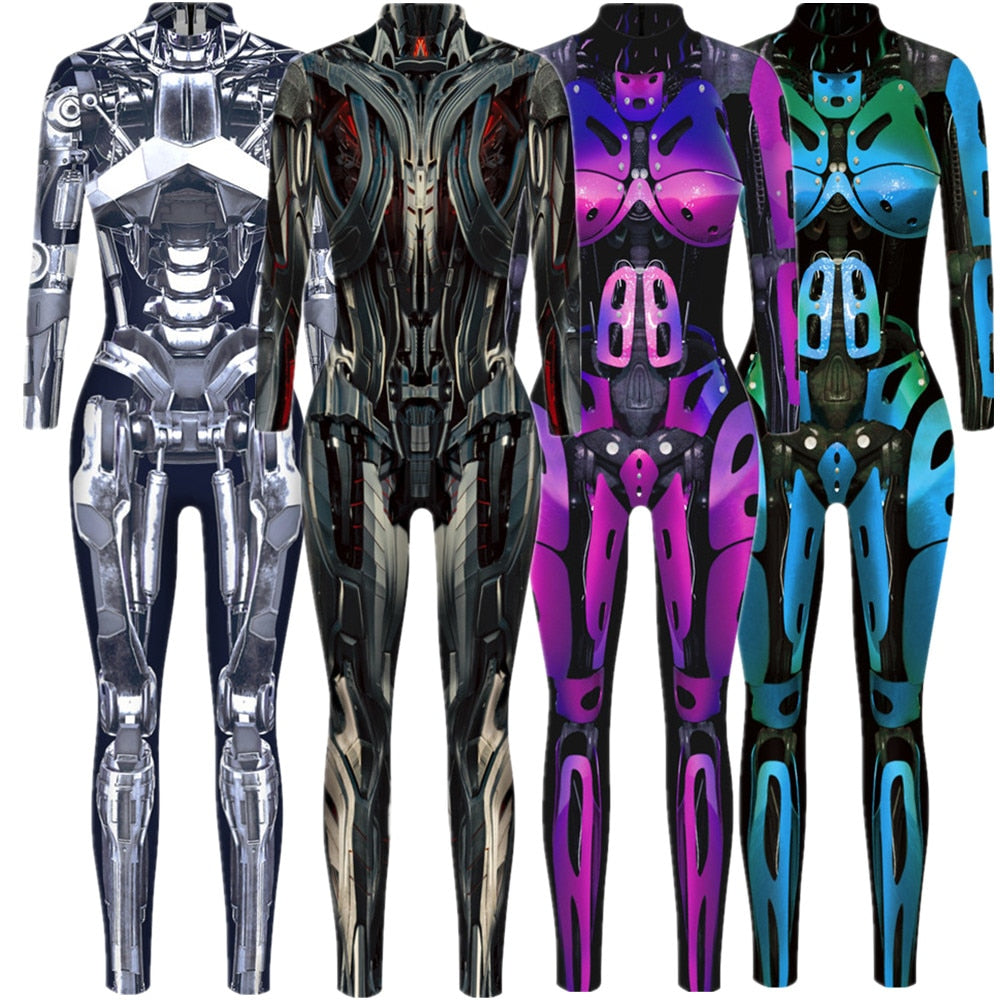 Robot Cyberpunk Bodysuit Costume (20 Colors) S-XL