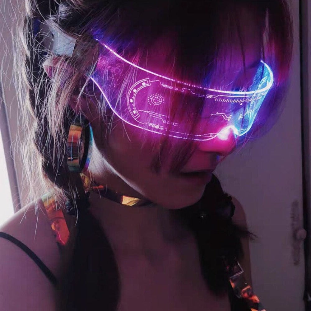 LED Visor Cyberpunk Glasses (4 Style)