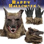Wolf Head Hair Claw Gloves Werewolf Mask (3 Options)
