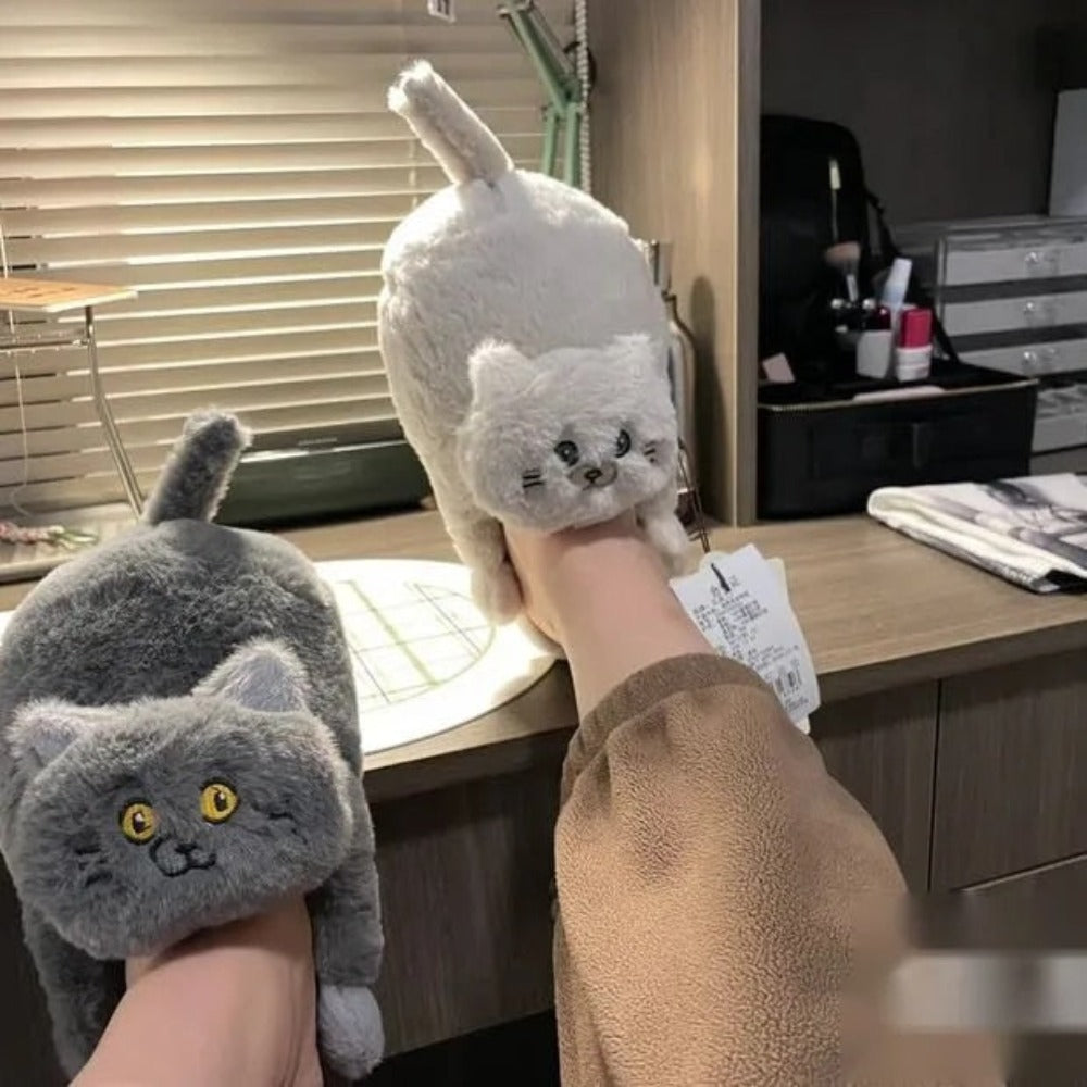 Fur Funny Cat Shoe Fuzzy Slippers (2 Styles) 8 Sizes