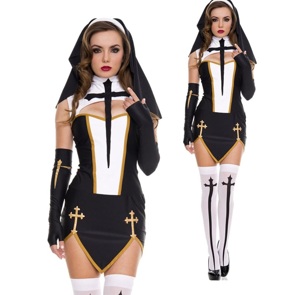 Nun Convent Dress Costume Set (2 Colors) S-3XL