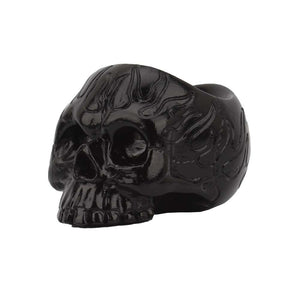 Halloween Black Skull Candle Holder (Wax Flows Through The Eyes)