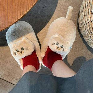 Fur Funny Cat Shoe Fuzzy Slippers (2 Styles) 8 Sizes