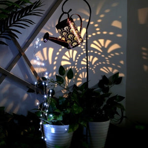 Solar Shower Watering Can Outdoor Fairy Light With Post