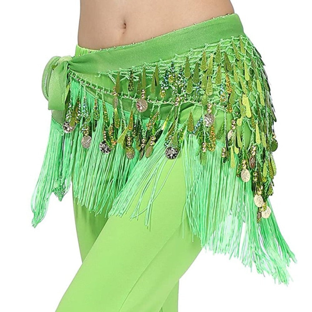 Belly Dance Hip Scarf Tassel Wrap Belt Skirts (9 Colors)