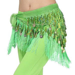 Belly Dance Hip Scarf Tassel Wrap Belt Skirts (9 Colors)