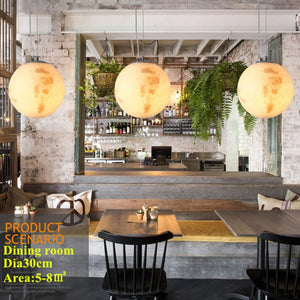 3D Moon Sphere Light Lamp Chandelier (2 Colors) 20CM-60CM
