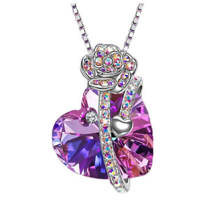 Swarovski® Crystal Rose Heart Pendant Earring Necklace (3 Options)