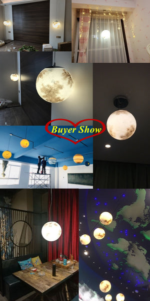 3D Moon Sphere Light Lamp Chandelier (2 Colors) 20CM-60CM