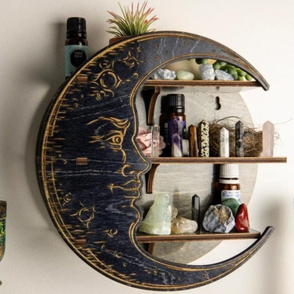 Crescent Moon Shelf Wall Storage Rack (4 Colors)