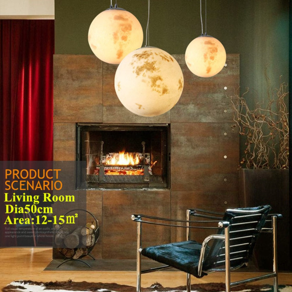 3D Moon Sphere Light Lamp Chandelier (2 Colors) 20CM-60CM