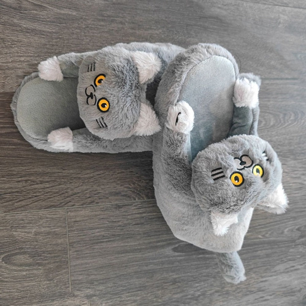 Fur Funny Cat Shoe Fuzzy Slippers (2 Styles) 8 Sizes