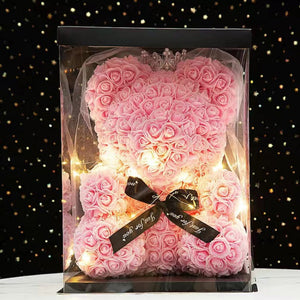 LED Enchanted Rose Wedding Teddy Bear (5 Colors) 25CM - 40CM