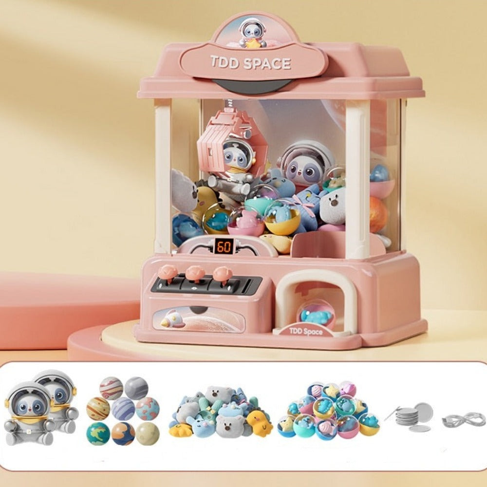 Mini Claw Machine Toy (2 Colors) Timed & Coin Operated - Toys Included