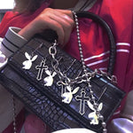 Gothic Rabbit Pin Holy Cross Chain Purse Chunky Bag