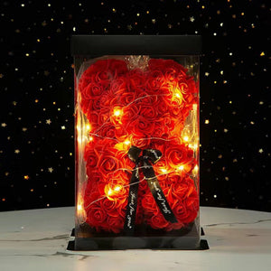 LED Enchanted Rose Wedding Teddy Bear (5 Colors) 25CM - 40CM
