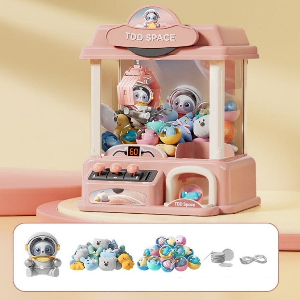 Mini Claw Machine Toy (2 Colors) Timed & Coin Operated - Toys Included