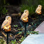 Solar Owl Outdoor Lawn Garden Light Night Waterproof Unique Lamp