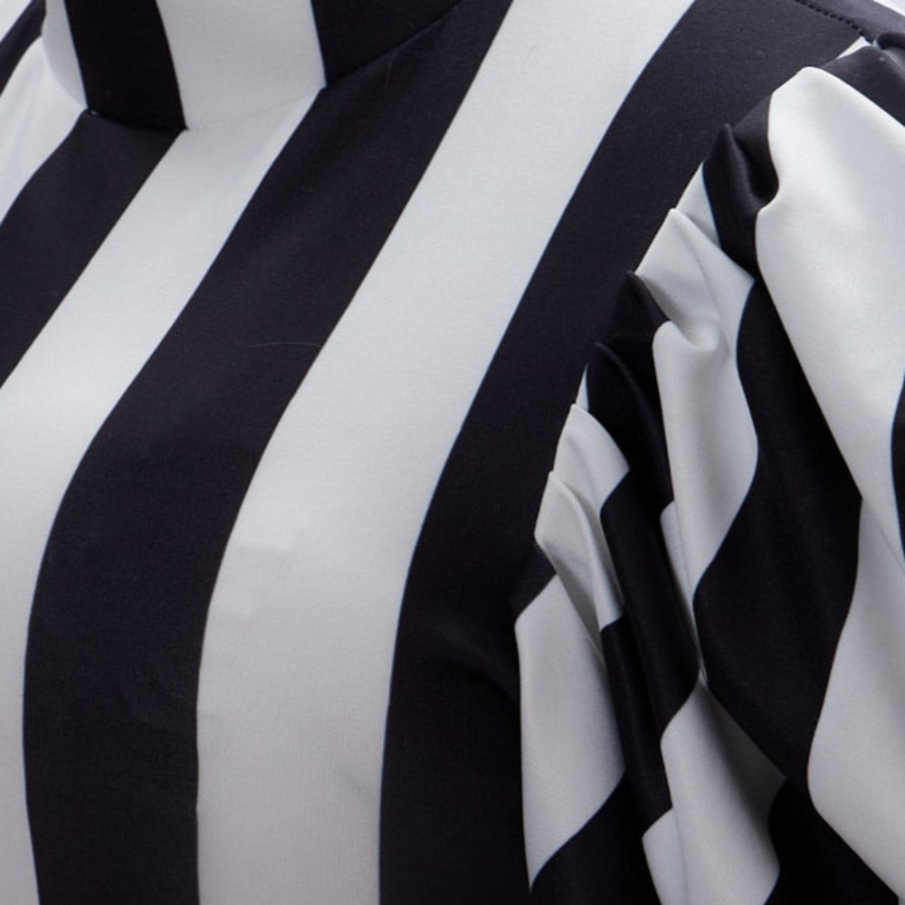 White Stripes Bodysuit Beetlejuice Costume (Size XS-3XL)