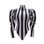 White Stripes Bodysuit Beetlejuice Costume (Size XS-3XL)