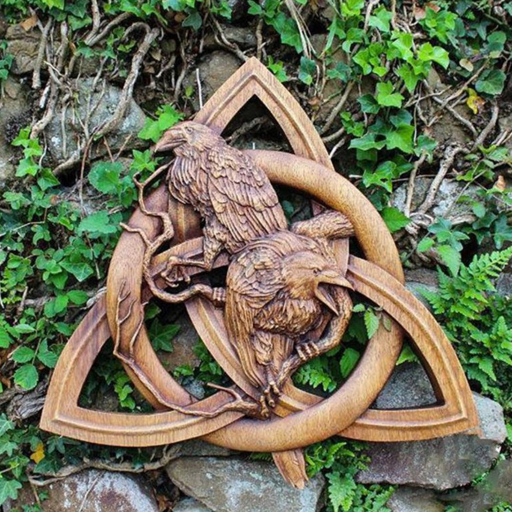 Viking Pagan Gods Carving Heathen Wall Plaque Home Décor