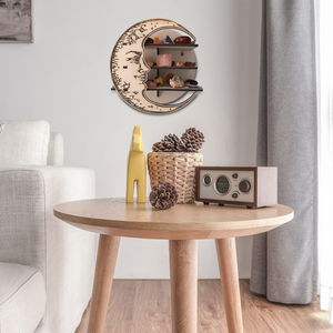 Wooden Moon Shelves Hanging Wall Storage Rack (4 Colors)
