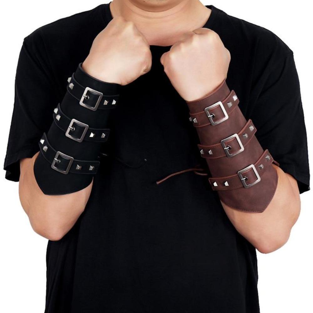 2PC Viking Medieval Leather Armor Gauntlets (4 Colors)