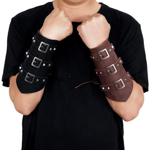 2PC Viking Medieval Leather Armor Gauntlets (4 Colors)