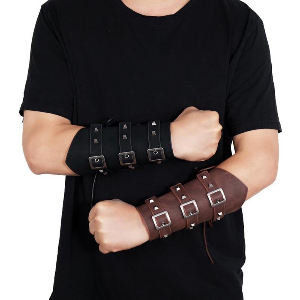 2PC Viking Medieval Leather Armor Gauntlets (4 Colors)