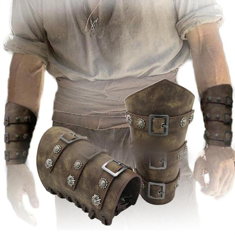 2PC Viking Medieval Leather Armor Gauntlets (4 Colors)