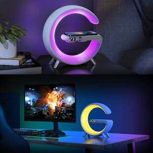 Multifunctional Wireless Charger Speaker RGB Light Alarm Clock Lamp