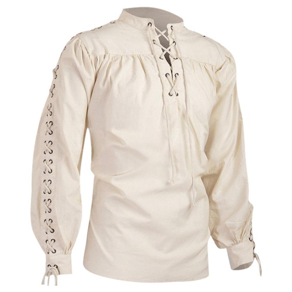 Viking Medieval Knight Warrior Pirate Long Sleeve  (2 Colors) S-5XL