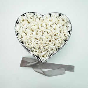 Heart Rose Bouquet Double Layer Gift Box Immortal Enchanted Soap Flower (7 Colors)
