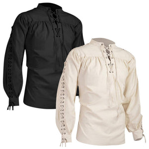 Viking Medieval Knight Warrior Pirate Long Sleeve  (2 Colors) S-5XL