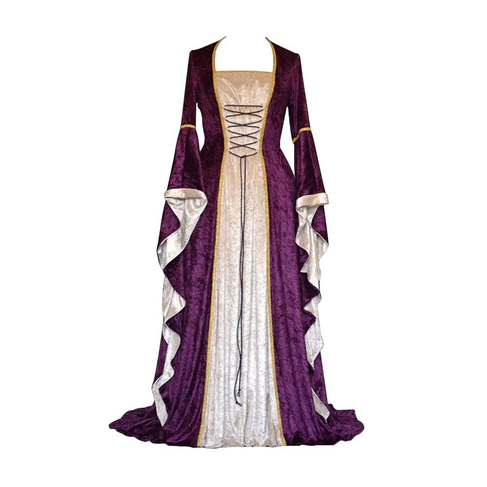 Renaissance Masquerade Retro Princess Dress Elf Costume (5 Colors) S-3XL