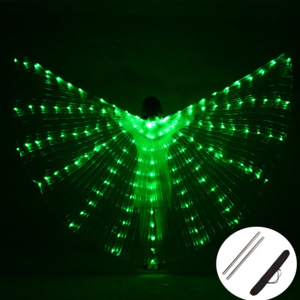 Belly Dance LED Wings Children Performance Fluorescent Butterfly Isis Wings Belly Dancing Bellydance Carnival Led Costumes Shows Best Gift Shoppers Red Green Orange Blue multiple colors