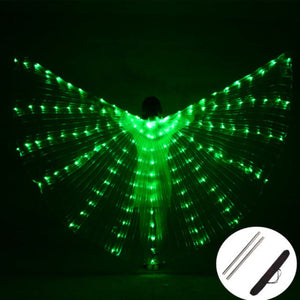 Belly Dance LED Wings Children Performance Fluorescent Butterfly Isis Wings Belly Dancing Bellydance Carnival Led Costumes Shows Best Gift Shoppers Red Green Orange Blue multiple colors